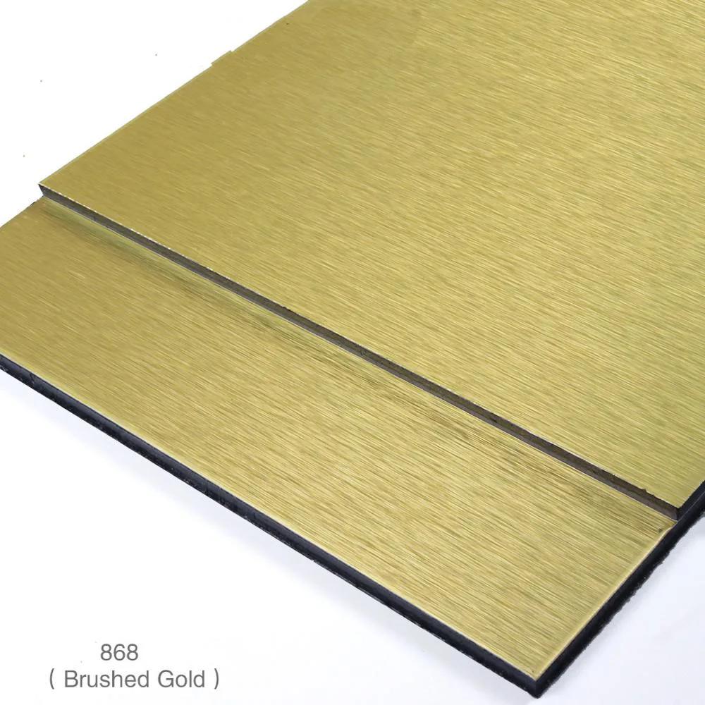 Brushed Aluminum Composite Panel Gold Silver Interior Decoration Signage Acm Panel